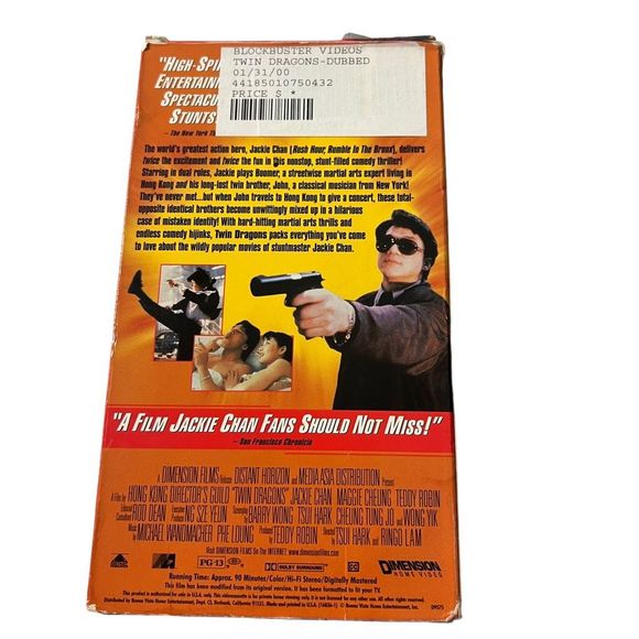 Jackie Chan & Jackie Chan Twin Dragons VHS Tape Dimension Home Video - Picture 4 of 4